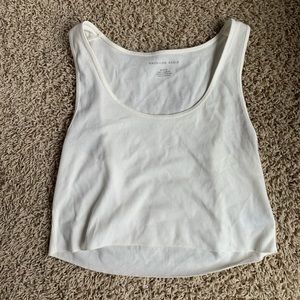 american eagle white cropped tank top